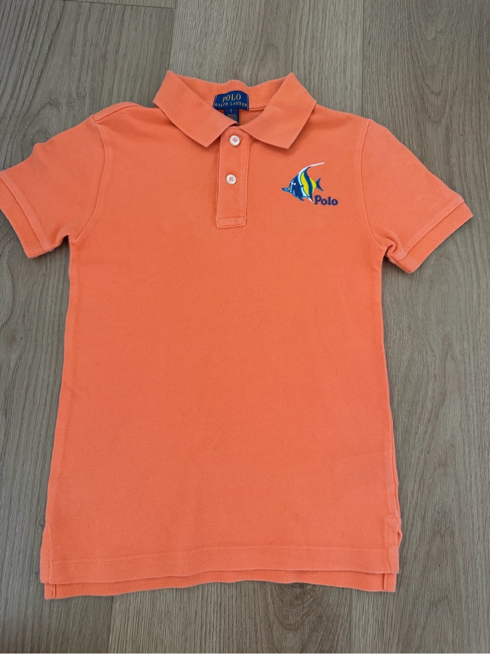 Polo Ralph Lauren Kids Orange Moorish Idol Fish Polo Shirt Size 7